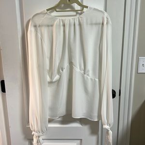 Top shop open back white blouse, NWT